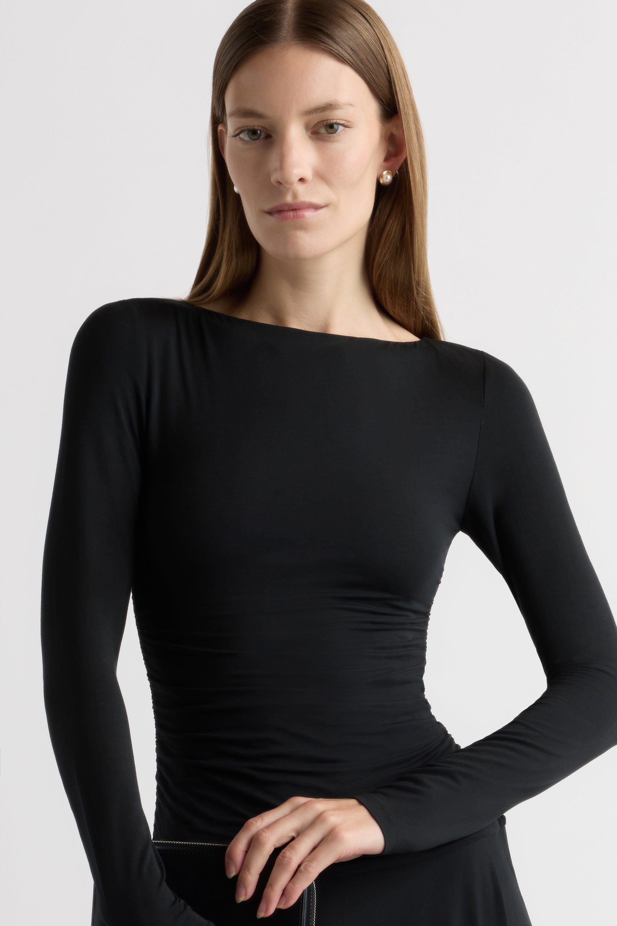 Tamryn Ruched Drop-Waist Dress