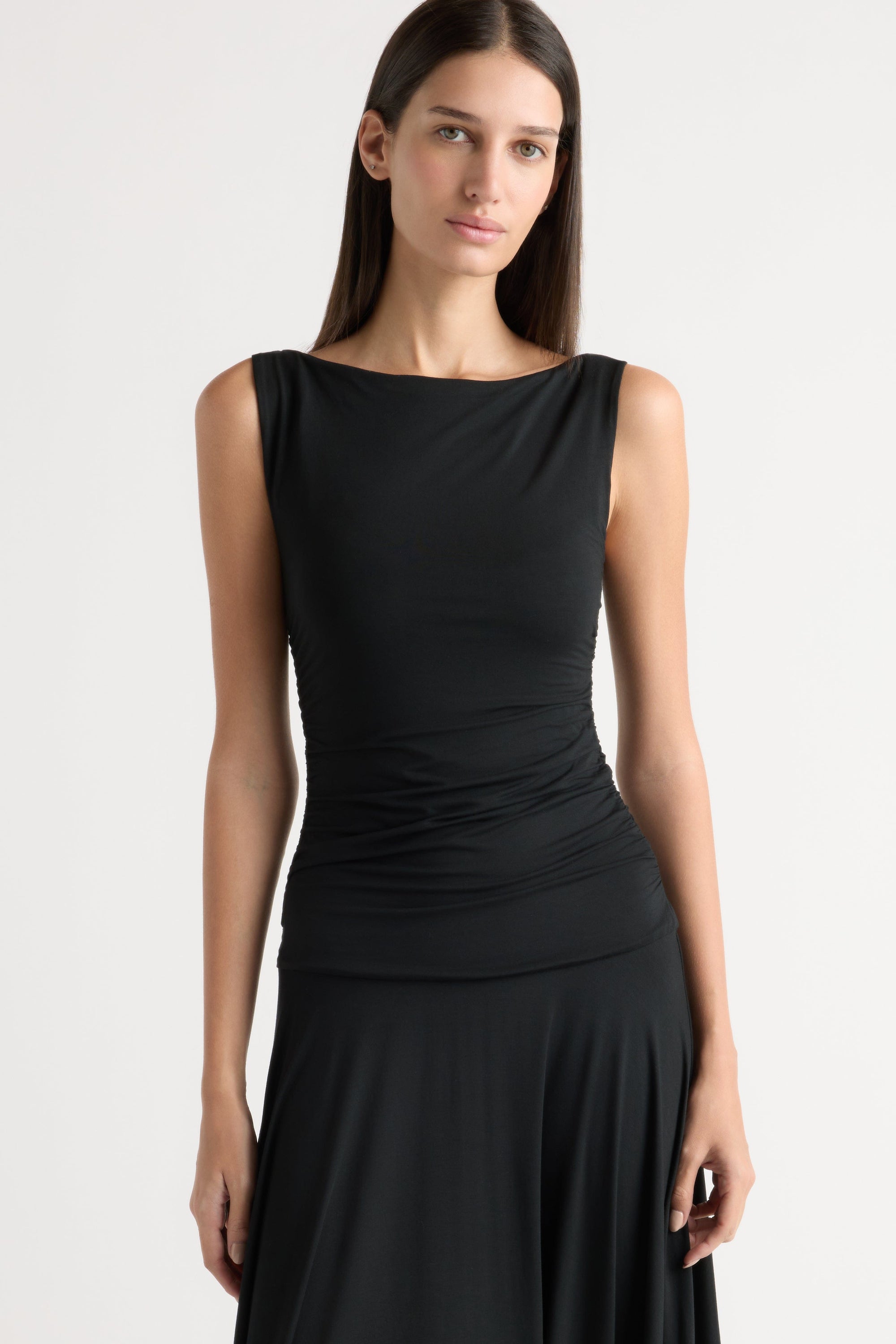 Tamsin Ruched Drop-Waist Maxi Dress Tamsin Ruched Drop-Waist Maxi Dress