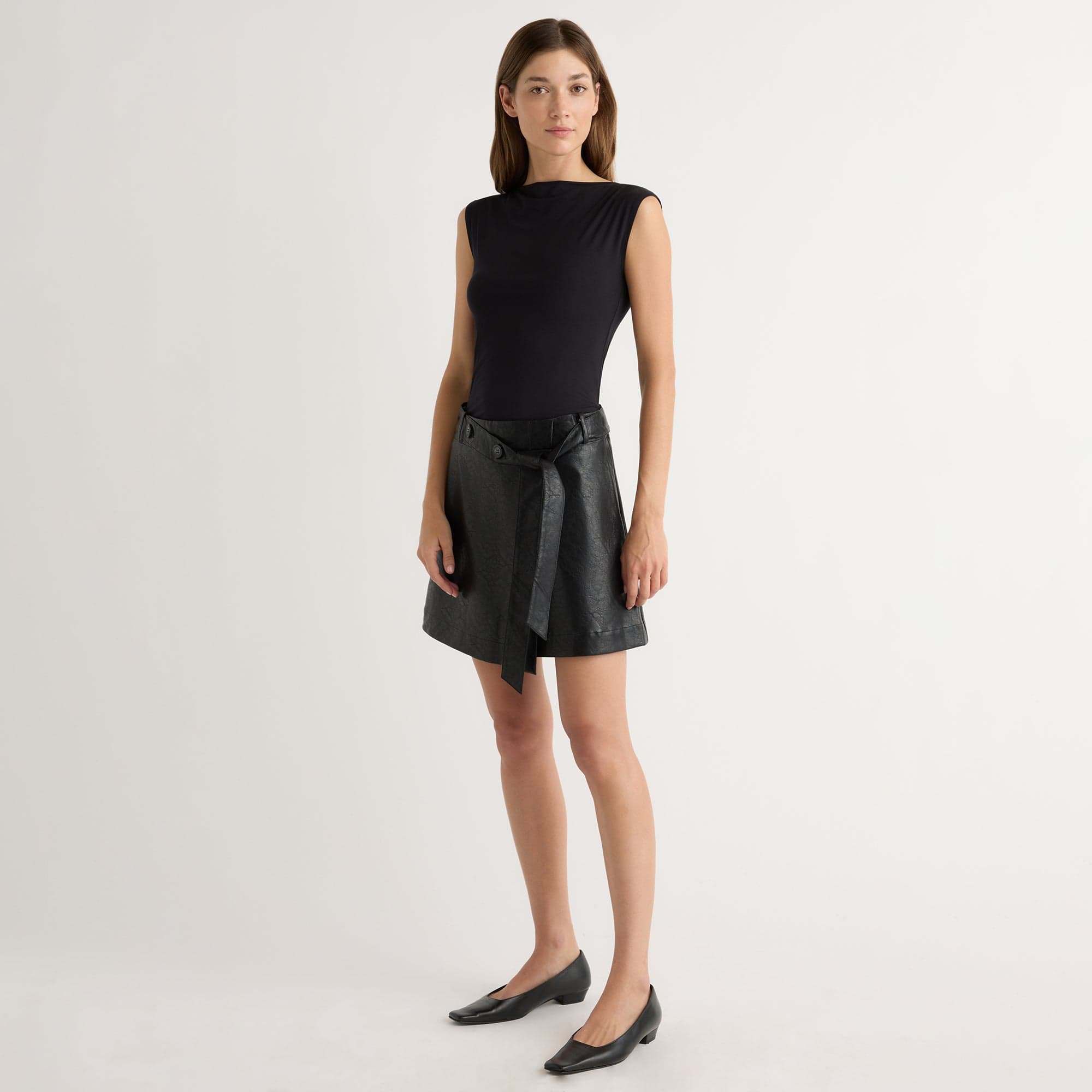 スカート DICH HENDERSON VEGAN LEATHER WRAP SKIRT Tanner Vegan Leather Wrap Skirt
