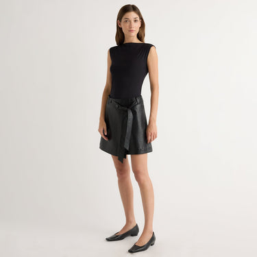Renée | Tanner Vegan Leather Wrap Skirt in Size Extra Small