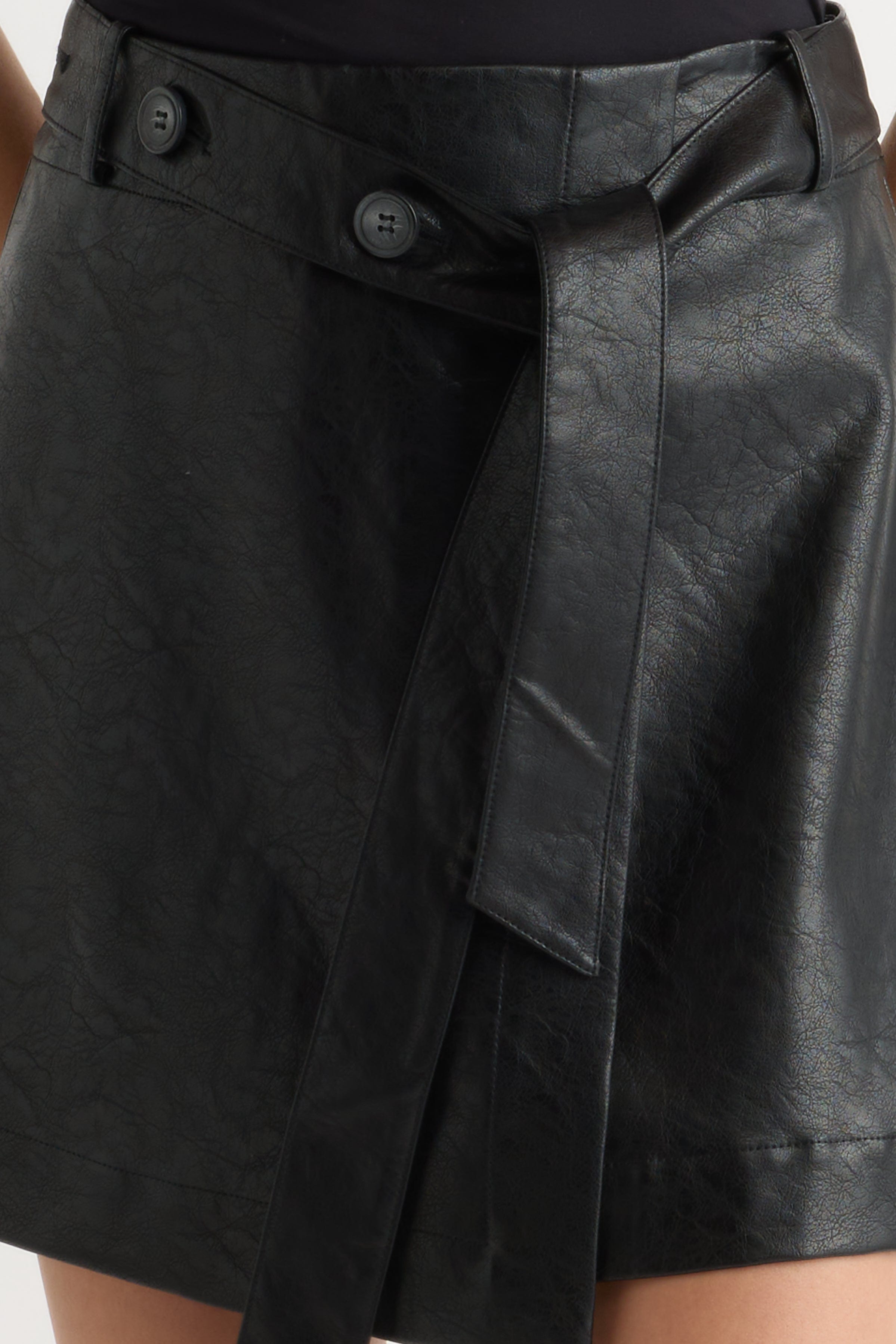 スカート DICH HENDERSON VEGAN LEATHER WRAP SKIRT Tanner Vegan Leather Wrap Skirt