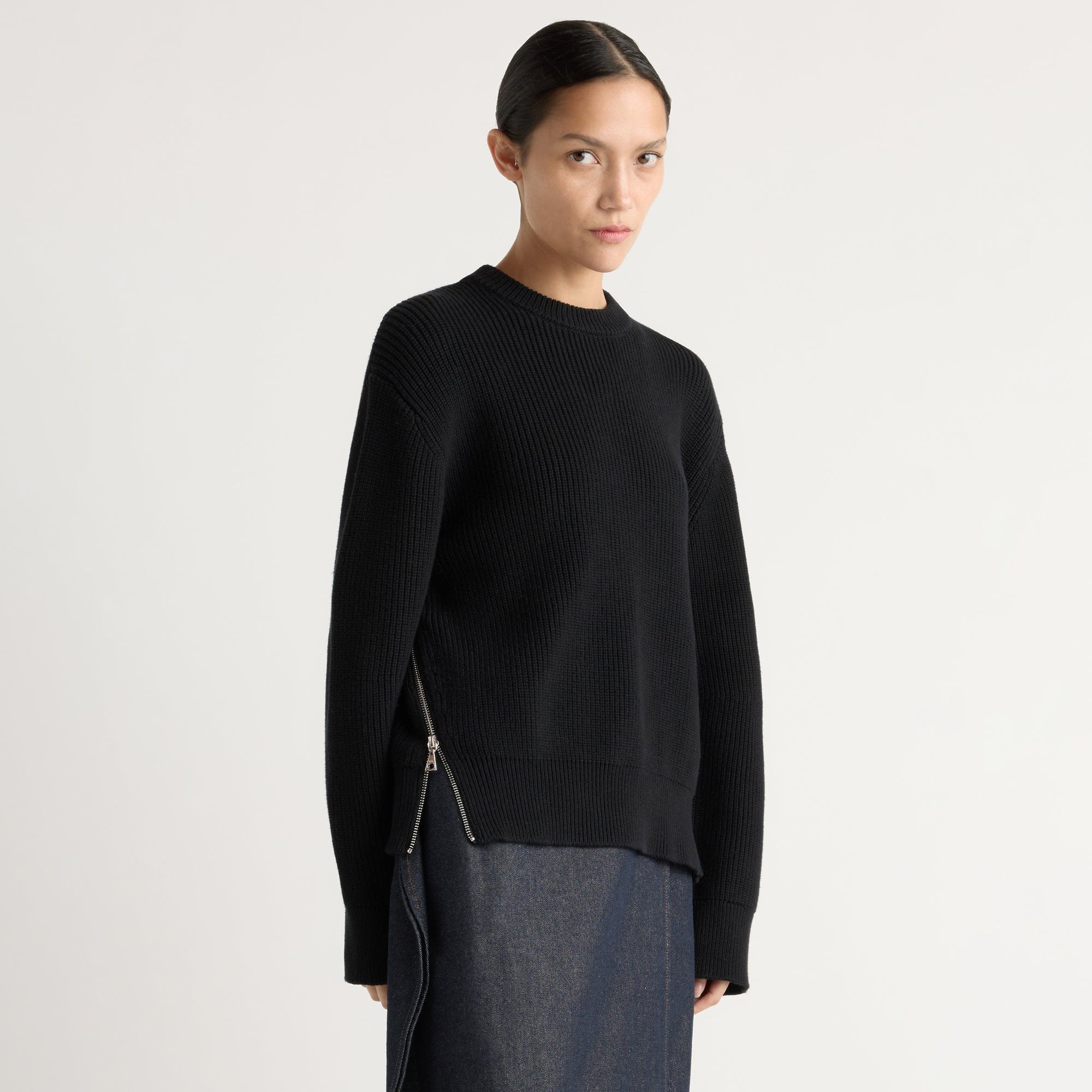 Tate Organic Cotton Side-Zip Sweater