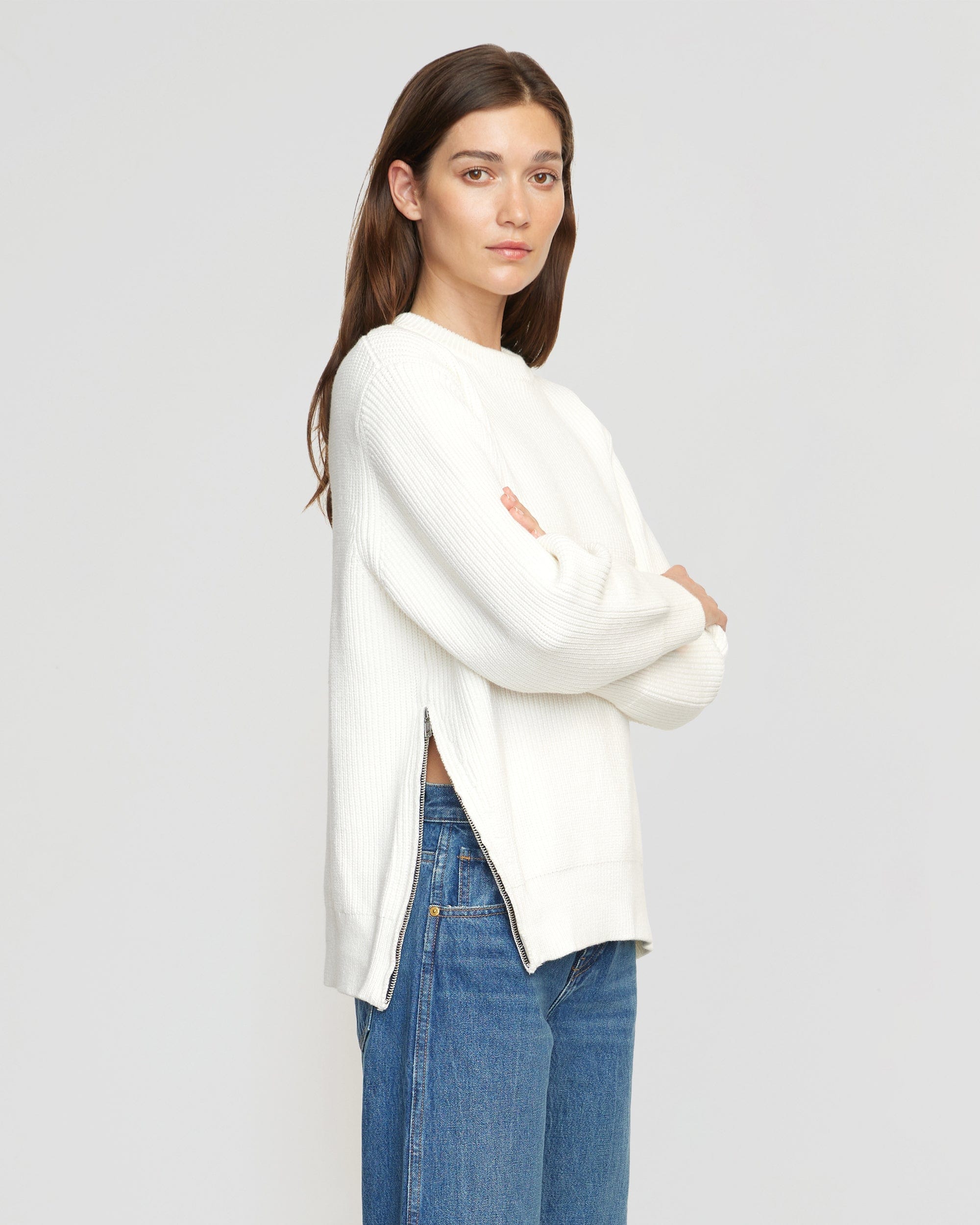 Tate Organic Cotton Side-Zip Sweater
