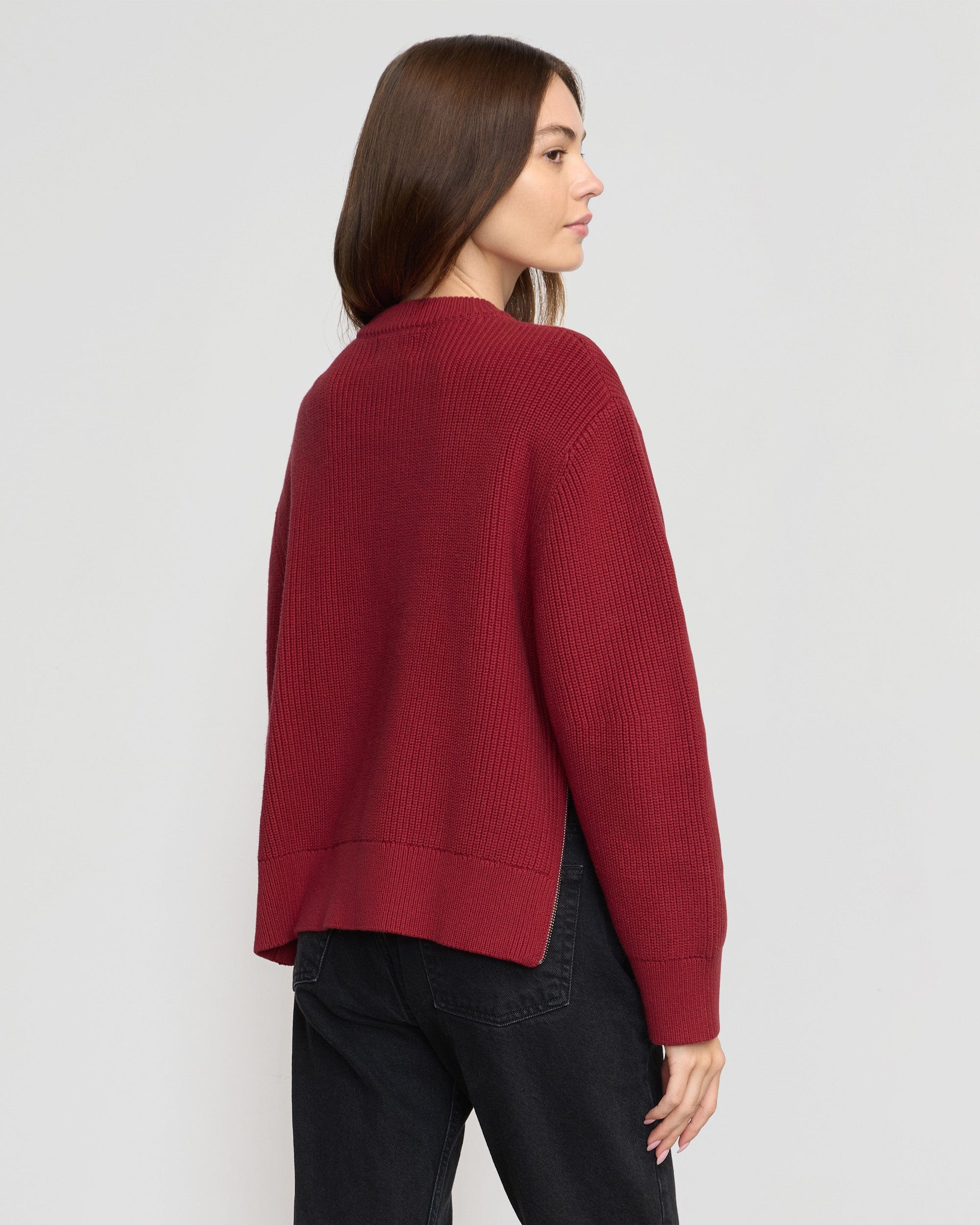 Tate Organic Cotton Side-Zip Sweater