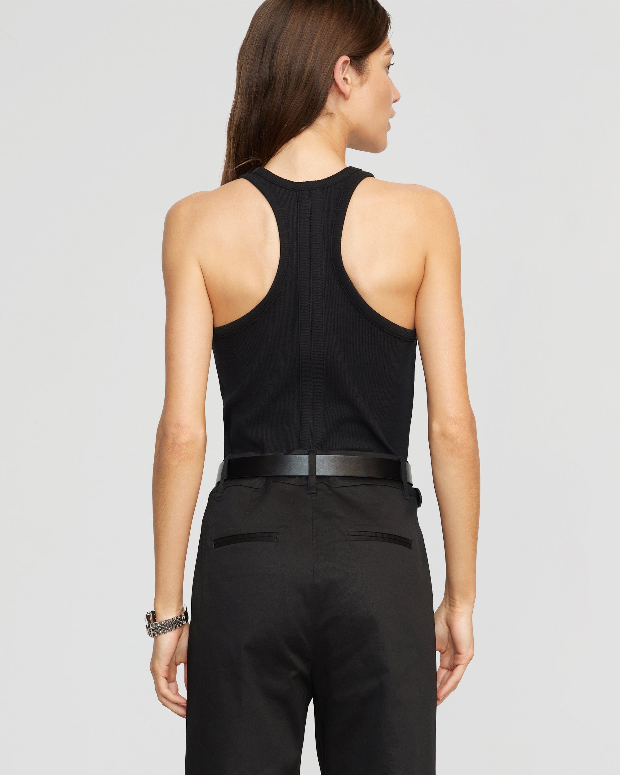 Black Surplus Rib Scoop Neck Tank - Buck Mason- Modern