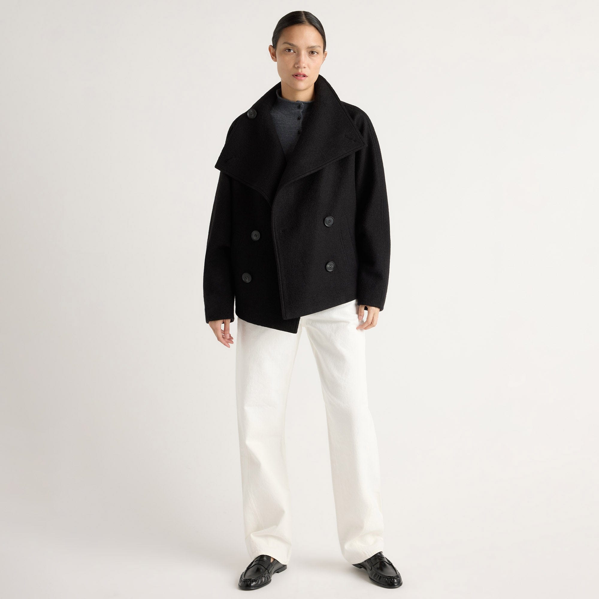 Vashti Wool-Blend Collared Peacoat