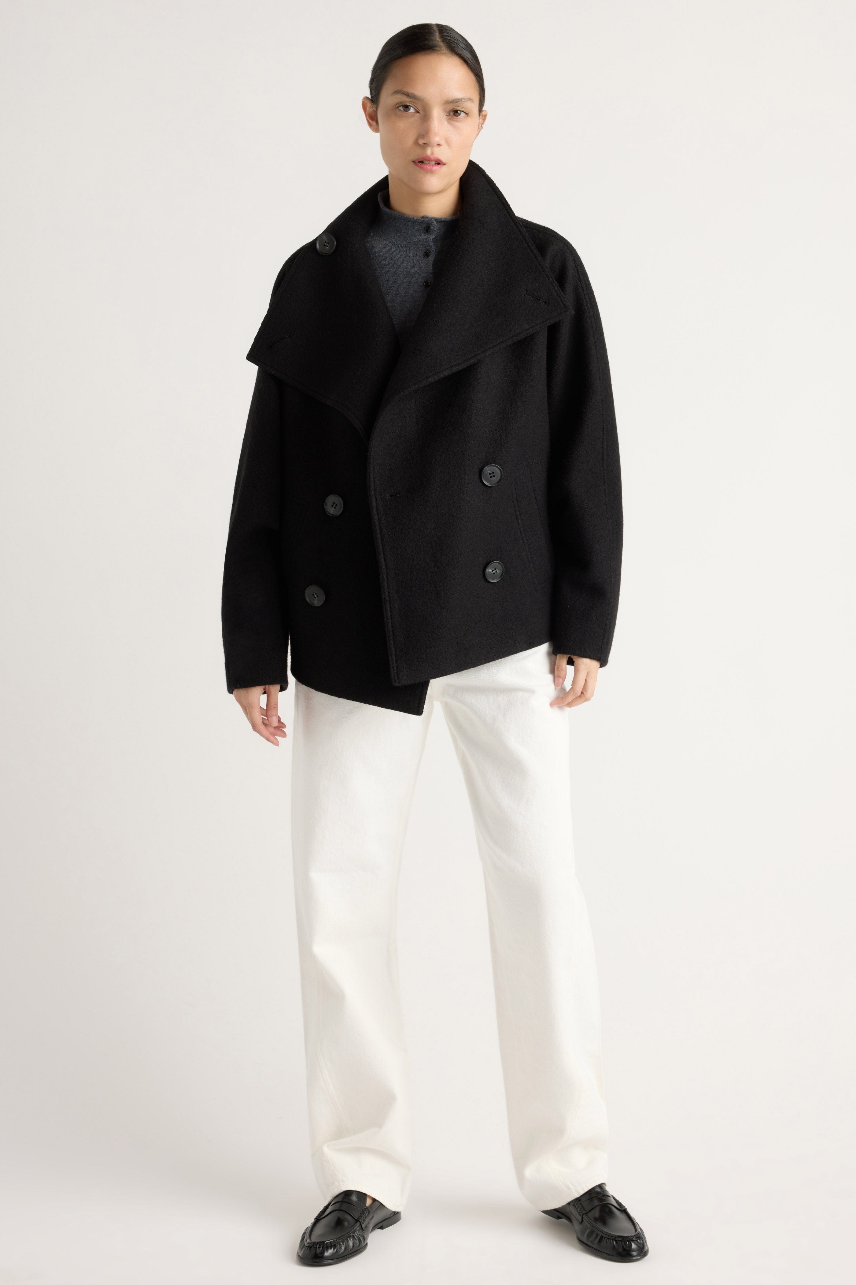 Vashti Wool-Blend Collared Peacoat