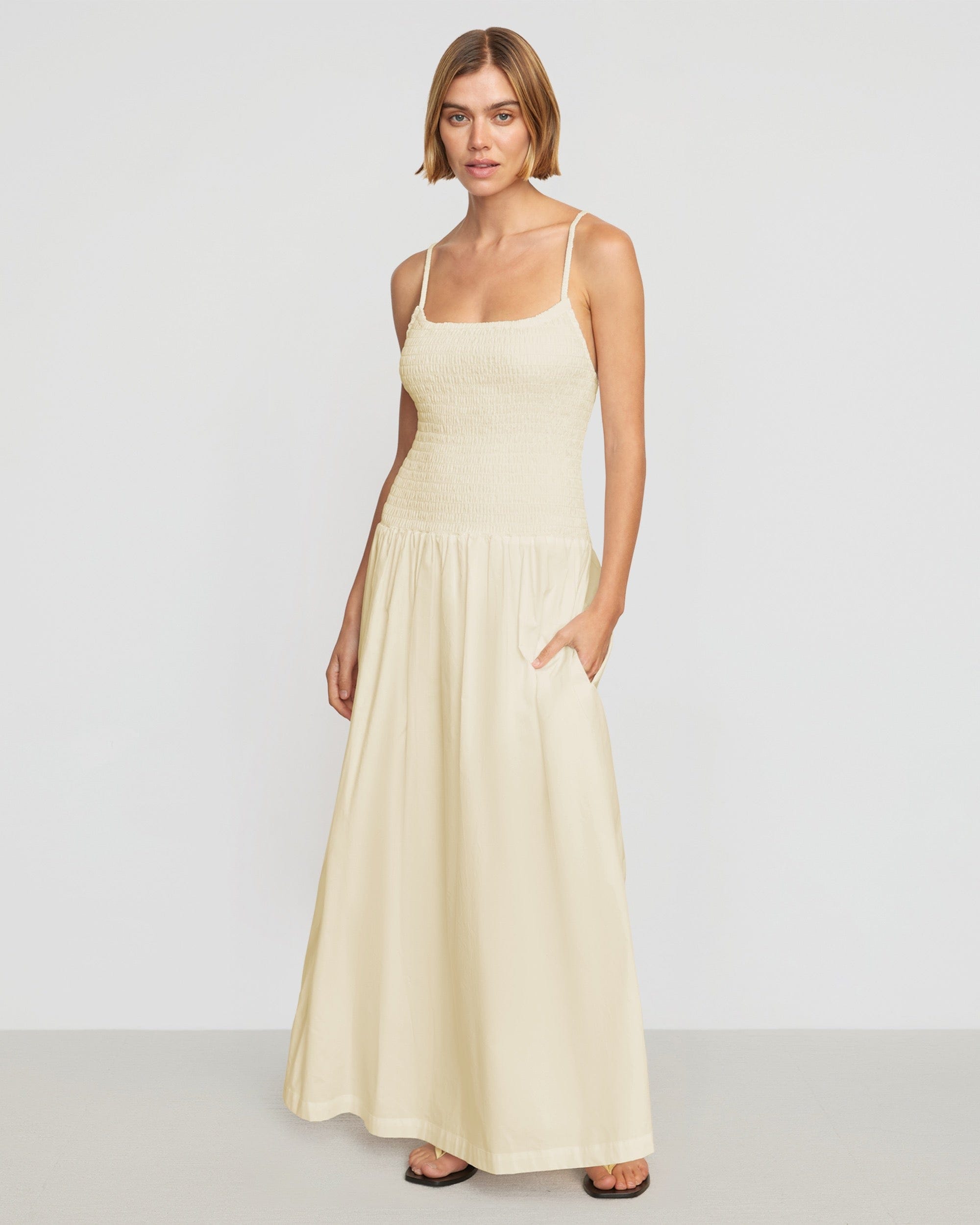 Venus Smocked Midi Dress