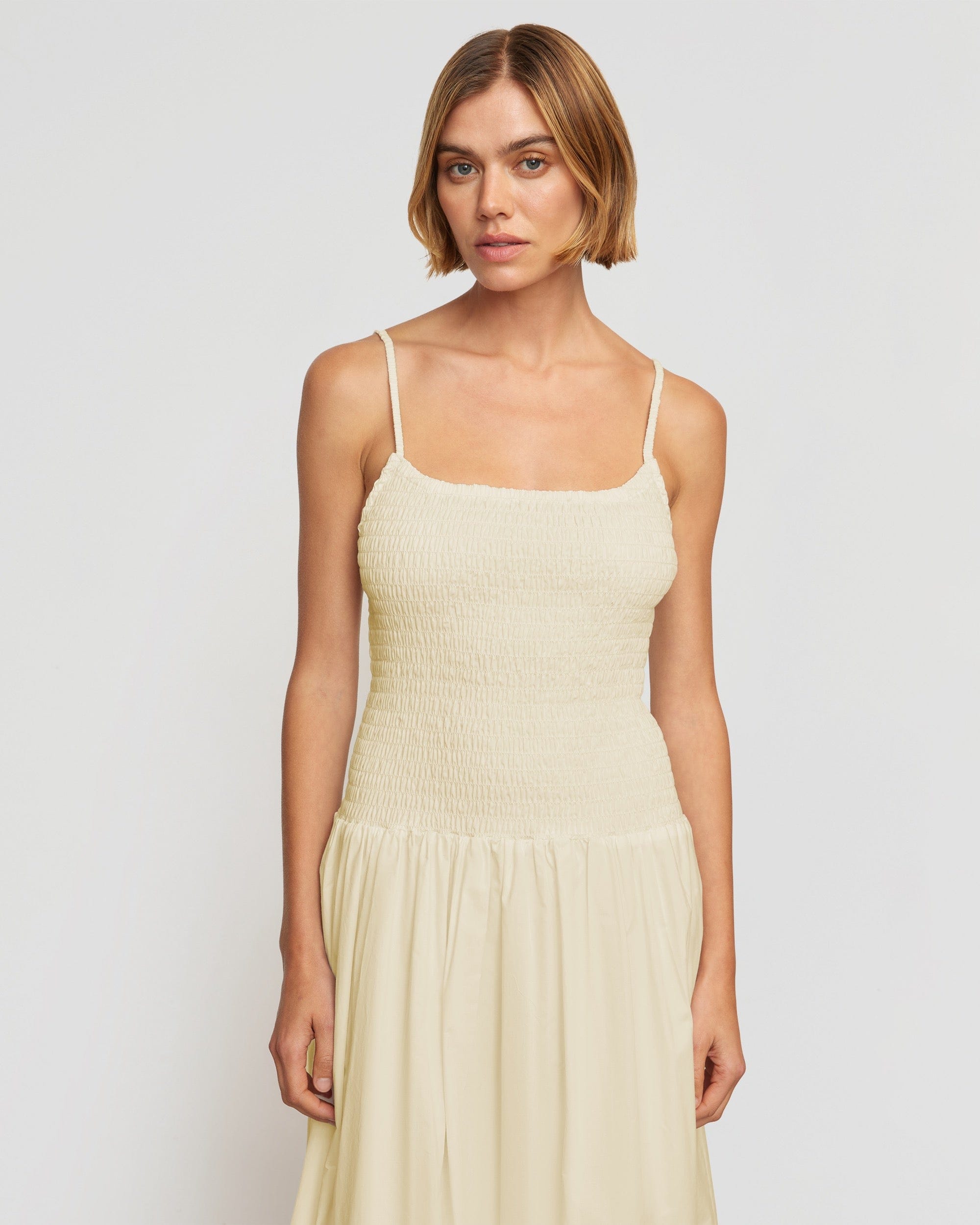 Venus Smocked Midi Dress Venus Smocked Midi Dress