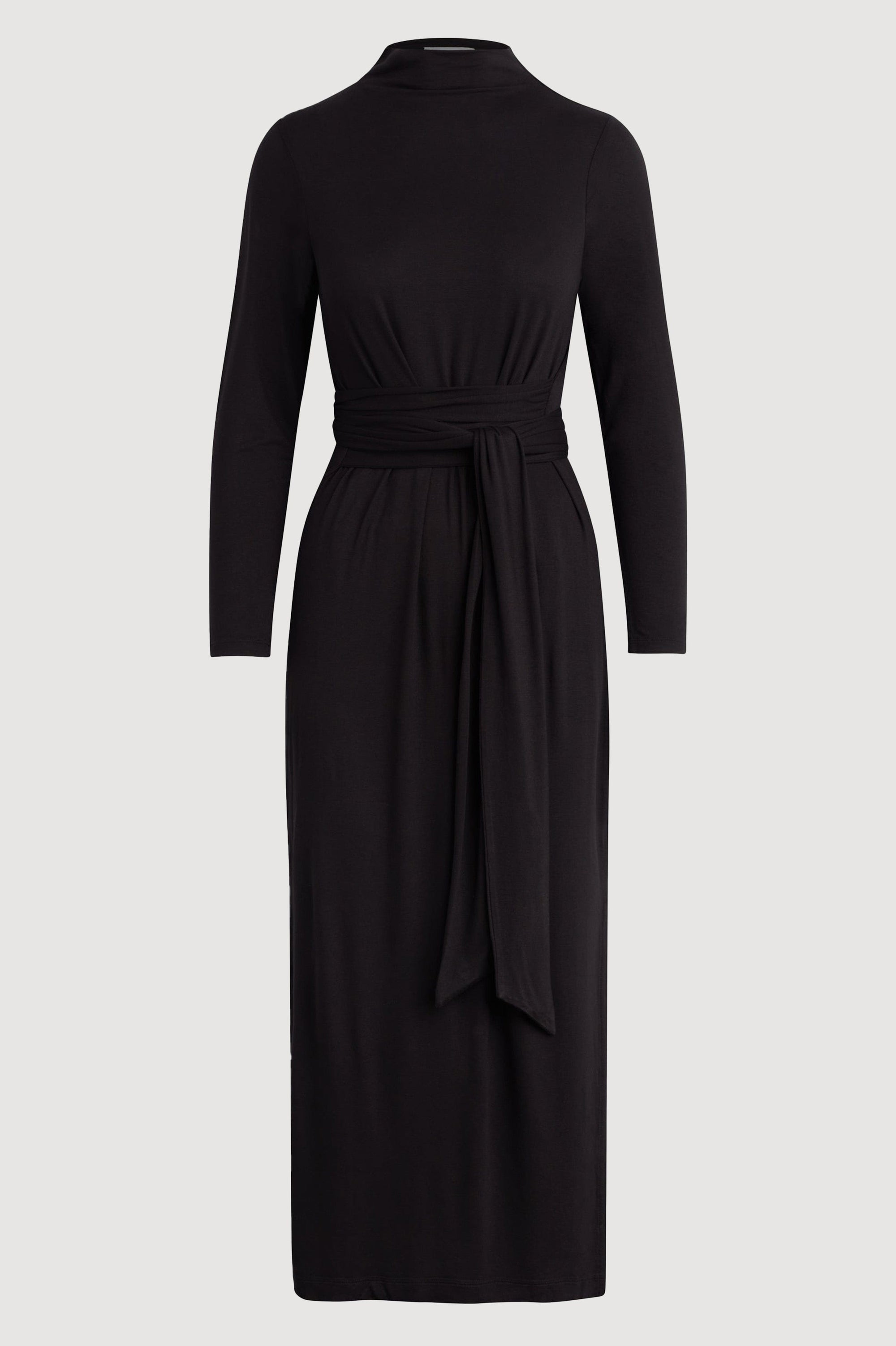 Vero Tie-Front Long-Sleeve Dress