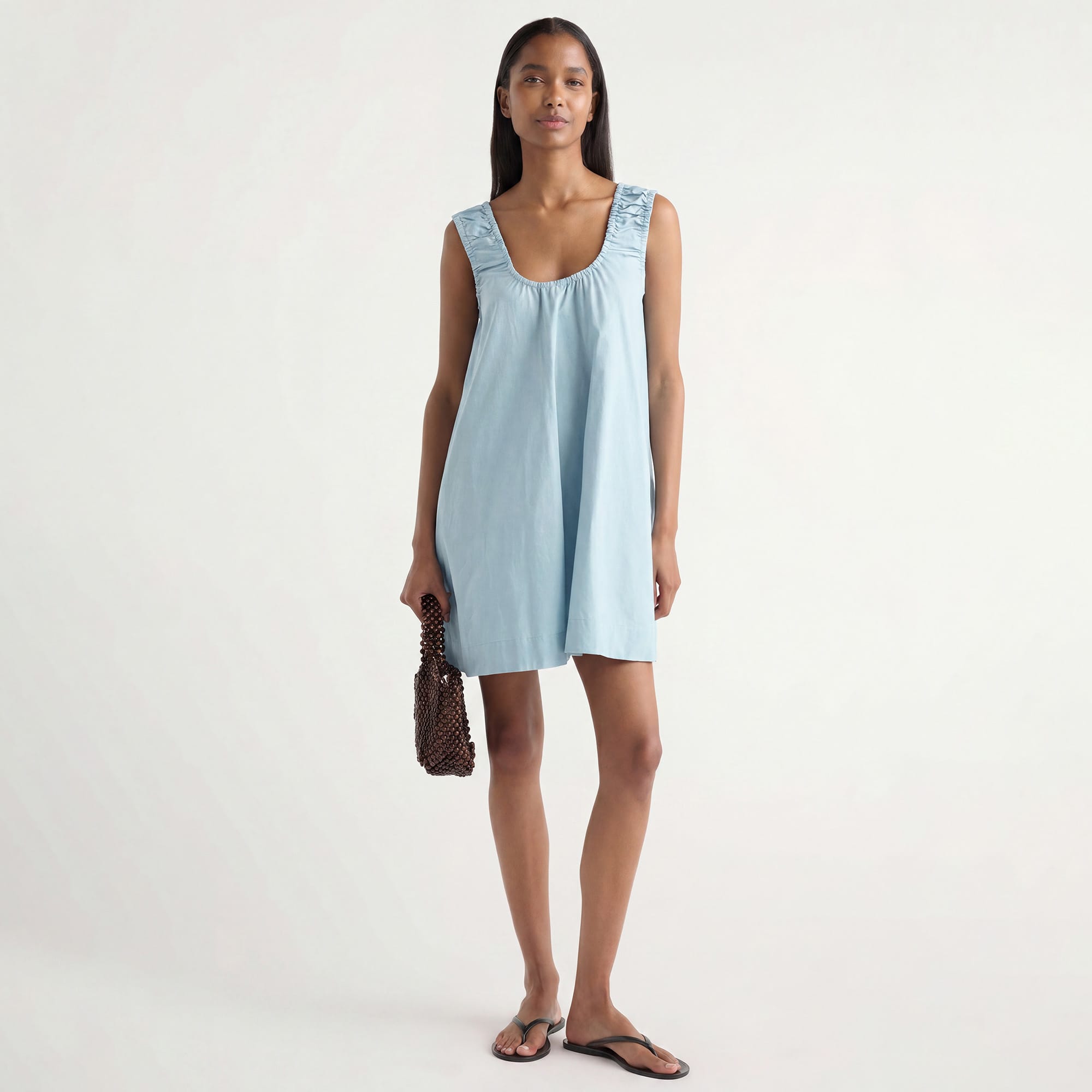 Winnie Organic Cotton U-Neck Mini Dress Icy Blue / XL
