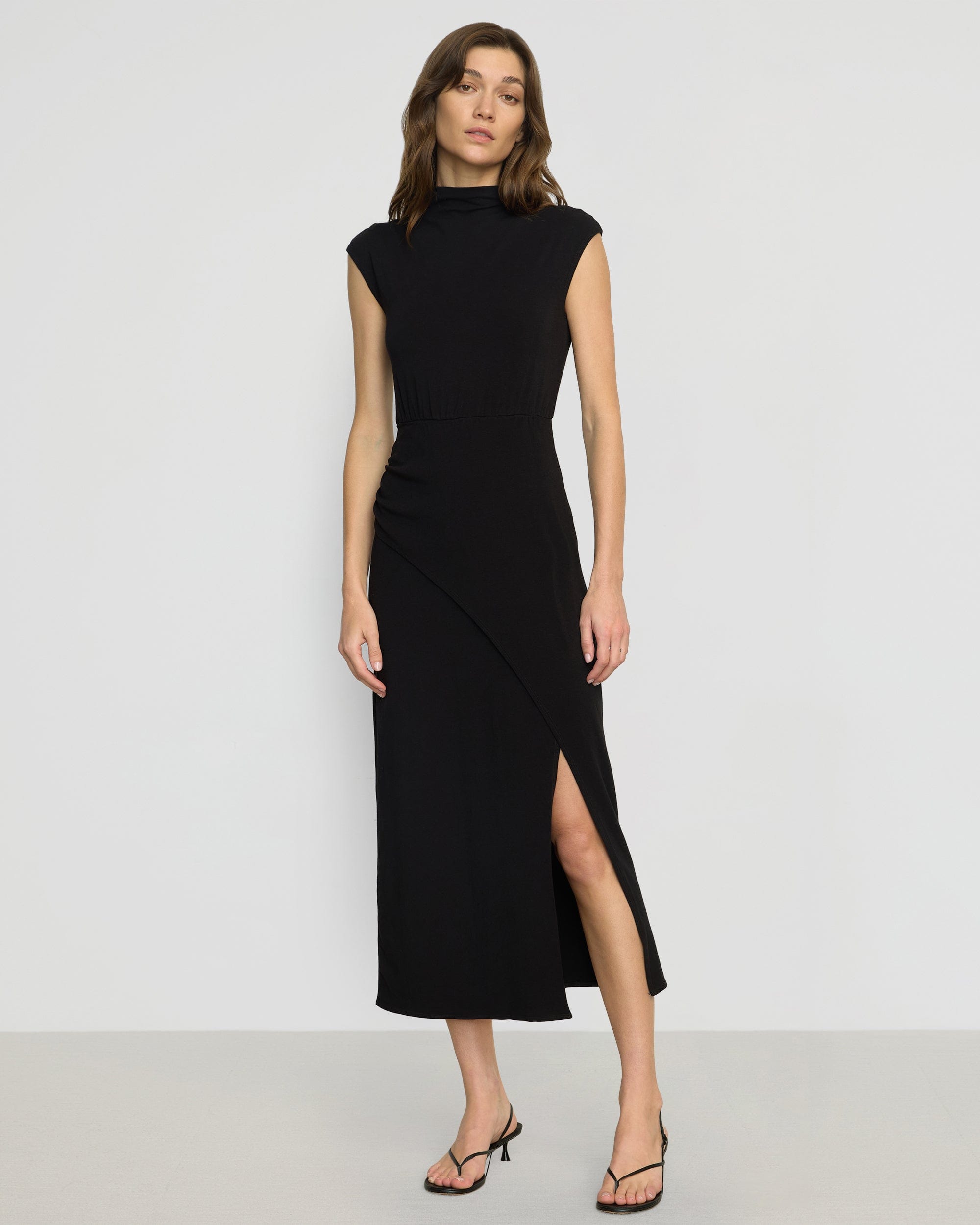 yimei-mock-neck-side-slit-