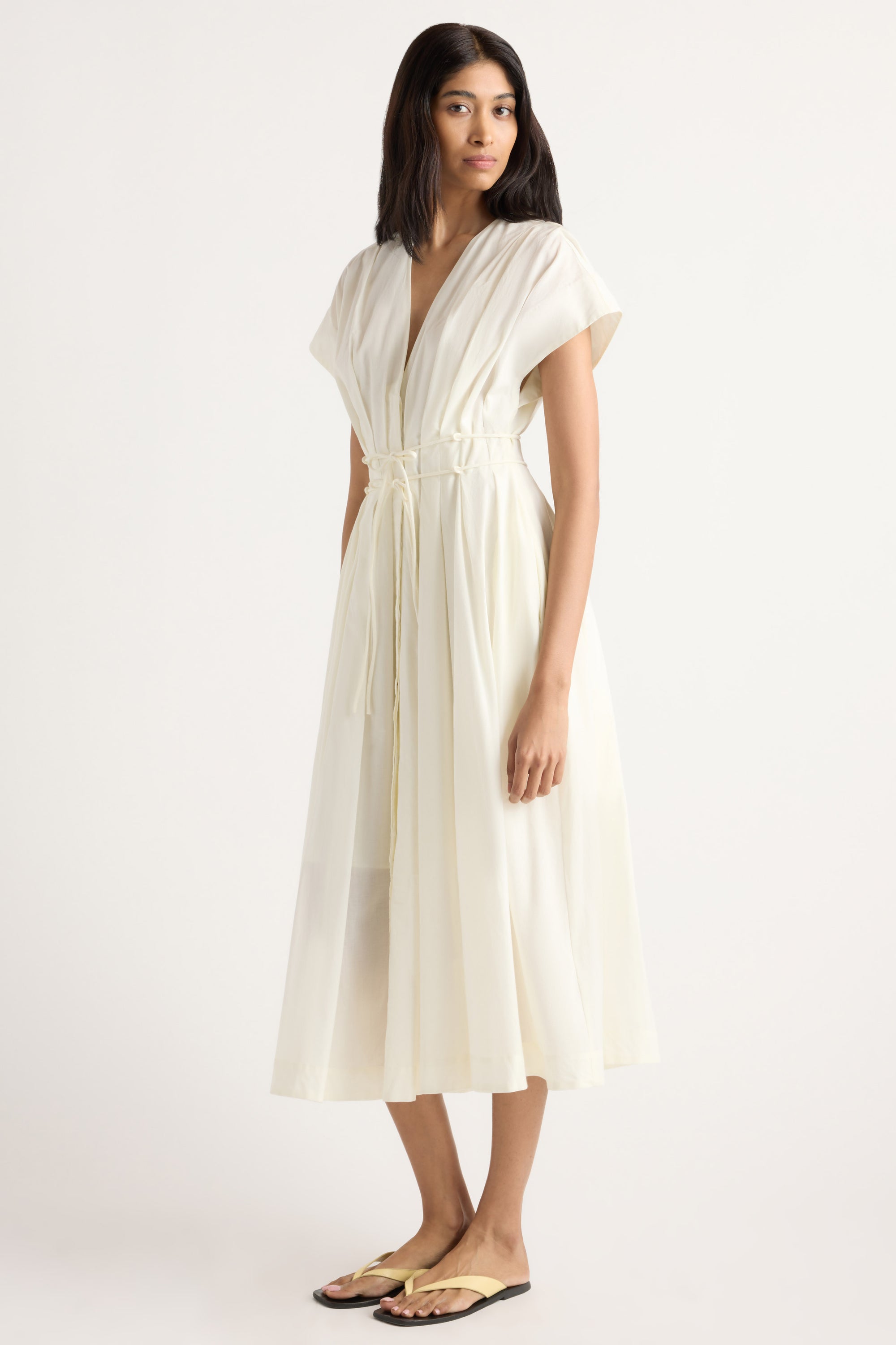 v neck cotton dress Yvette Cotton V-Neck Dress