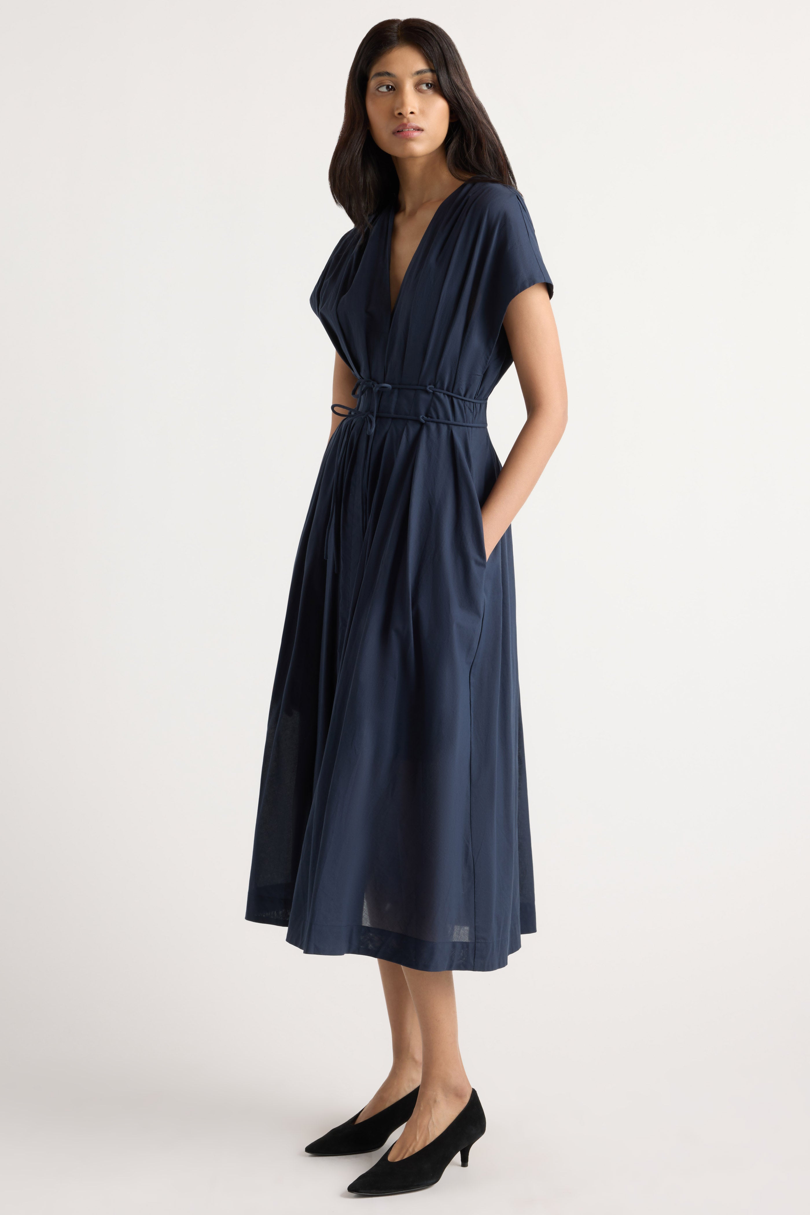 v neck cotton dress Yvette Cotton V-Neck Dress