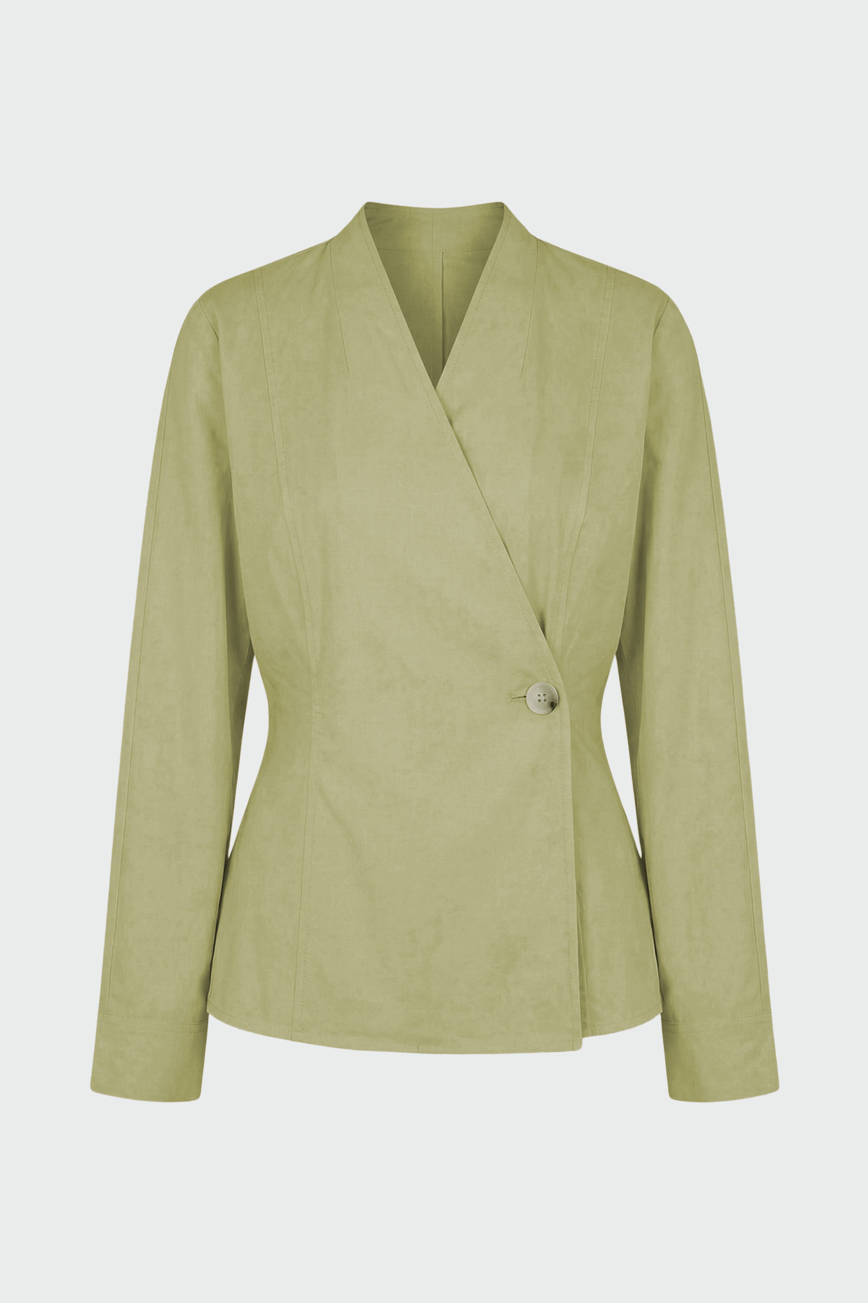 Zainab Sculpted Cotton Poplin Wrap Blouse Zainab Sculpted Cotton Poplin Wrap Blouse