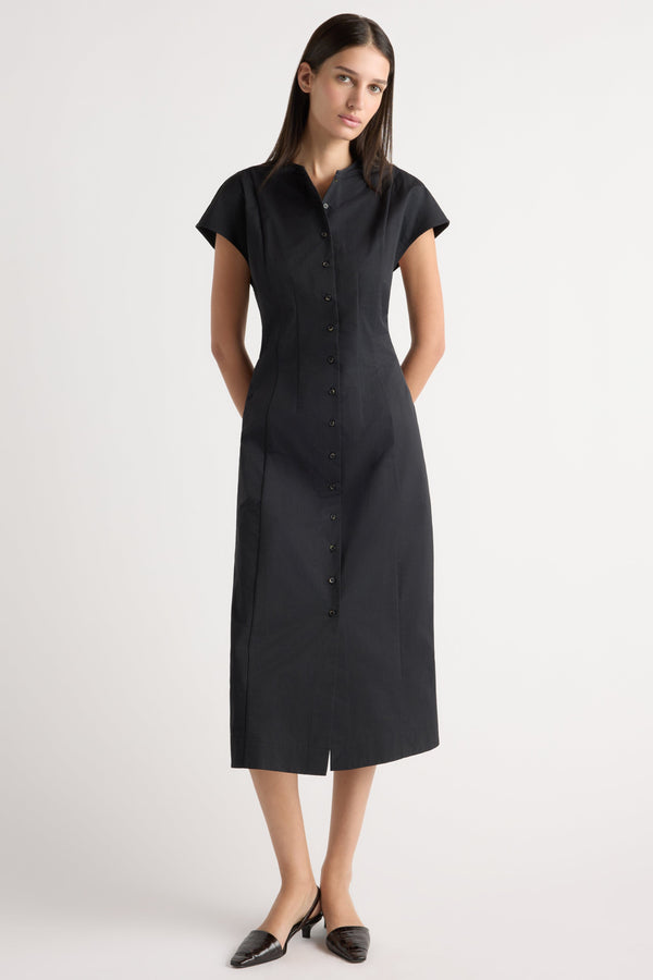 black button down dress Cowgirl for Women Short Sleeve Empire Waist Collared Sexy Shirt Dress 2025 Summer Fashion Aline Flowy Swing Ruffle Vacation Casual Classic Mini Dress,S : Clothing, Shoes & 30% Linen Zarine Sculpted Button Dress in