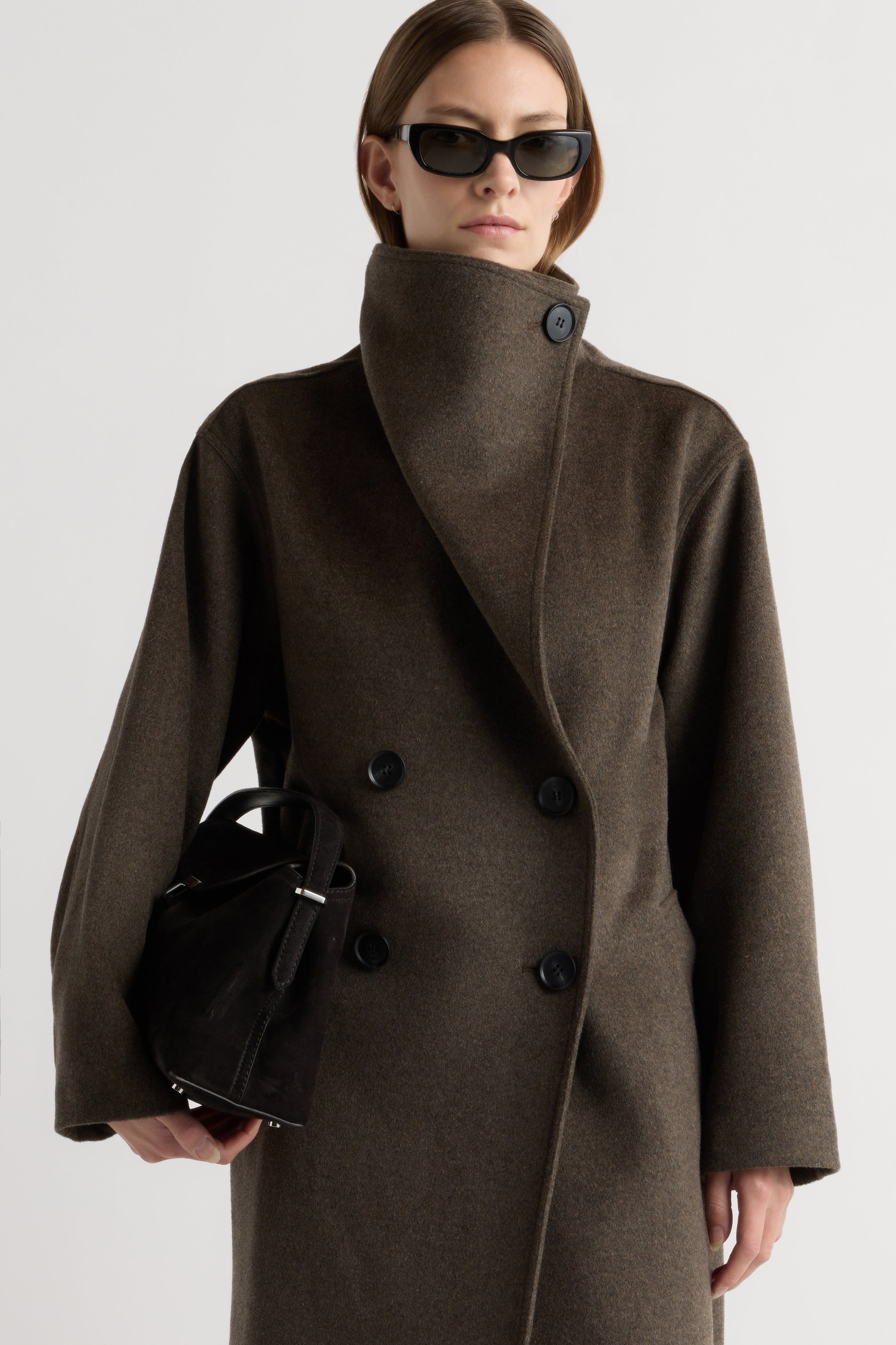マルオ Zephra Wool-Blend Collared Maxi Coat