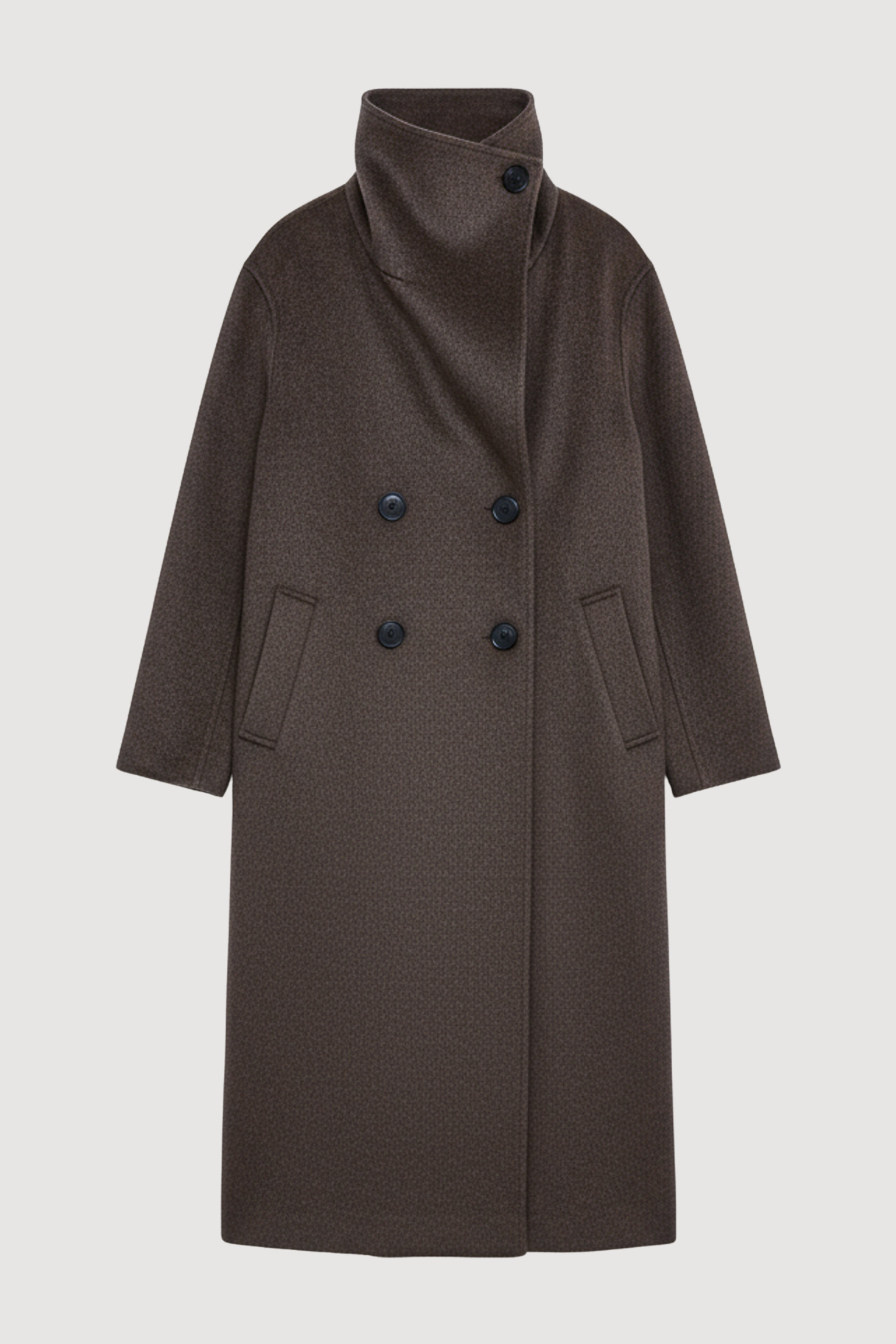 Zephra Wool-Blend Collared Maxi Coat