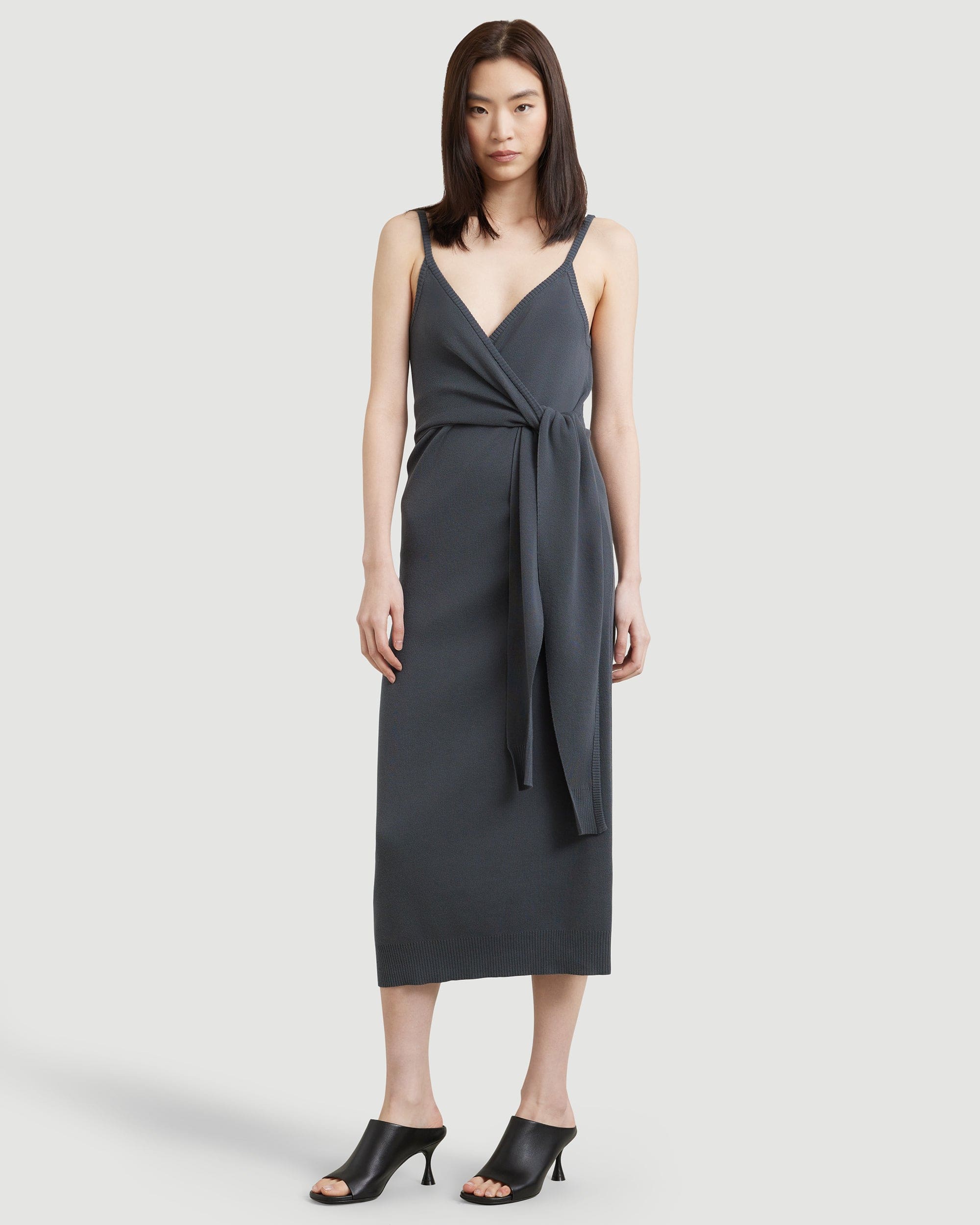 Ani Sleeveless Tie-Front Knit Dress