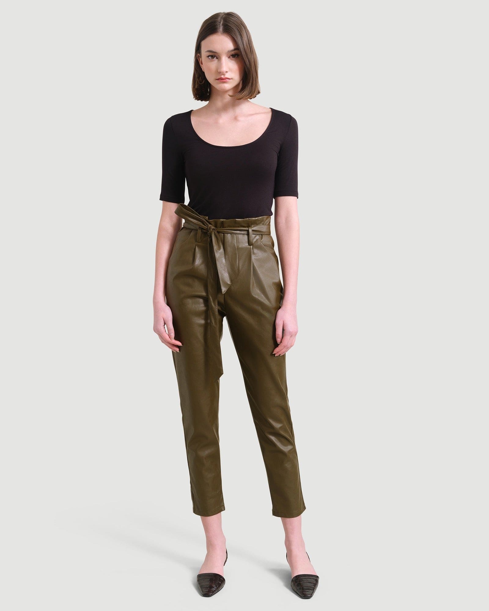 Bethany Paperbag Vegan Leather Trousers